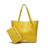 Leather Crocodile-Embossed Pattern With Women Handbags Large Tote Shoulder Bag Top Handle Satchel Hobo