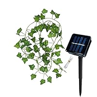 Solar Artificial Leaf LED String Lights Garland Christmas Decoration Fairy Light Outdoor Curtain Lamp Wedding Party (Ivy Vines,5M 50LEDS)