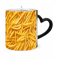 Frying French Fries Ceramic Coffee Mug Heat Sensitive Color Changing Magic Mug Personalized Cup Funny Gift