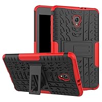 Compatible for Samsung Galaxy Tab A 10.5 2018 Model SM-T590/T595/T597 High Impact Hybrid Drop Proof Armor Defender Full-Body Protection Case Convertible Built in Stand-Red