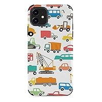 Cartoon Cars Collection Protective Phone Case Slim Leather Case Shockproof Phone Cover Shell Compatible for iPhone 11