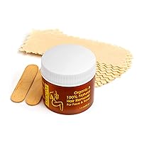 Facial Sugaring Wax Travel Kit, Hair Removal for Chin, Eyebrows & Upper Lip - Made with Aloe Vera & Tea Tree Oil - Includes 1.6oz Jar, 6 Reusable Fabric Strips & 2 Wax Applicator Sticks