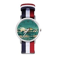 Vintage Anime Palace Moon Pond Men's Watches Minimalist Fashion Business Casual Quartz Wrist Watch for Women