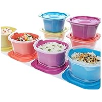 MATCOOK BPA Free Double Steam Space Freezer Microwave Food Rice Container Set of 8 (460ml / 15.6oz) Good for Gift