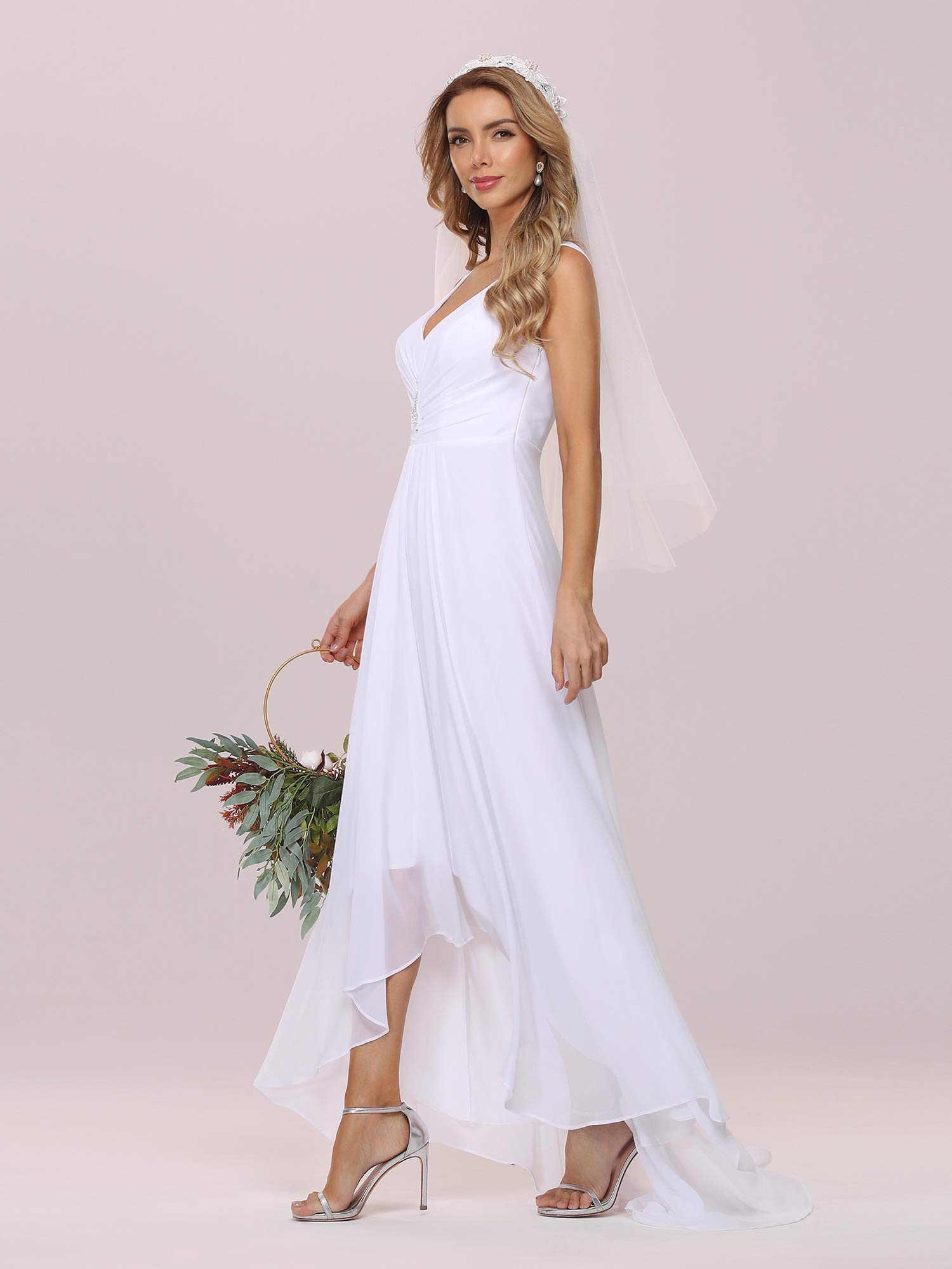 Ever-Pretty Women's High-Low Hemline Simple Chiffon Wedding Dress 9983-EH