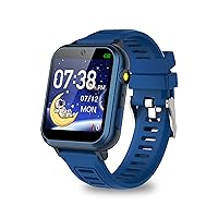 Retysaz Kids Smart Watch,24 Game Smart Watch for Kids, Fashion Smartwatches for Children 3-14 Great Gifts to Girls Boys (Blue)