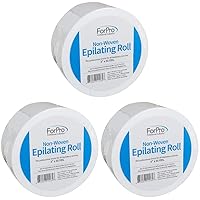 ForPro Non-Woven Epilating Roll for Body and Facial Hair Removal, Tear-Resistant, Lint-Free, 3” x 55 Yards, White (Pack of 3)