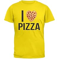 Old Glory I Heart Pizza Yellow Adult T-Shirt - Large