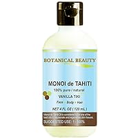 MONOI DE TAHITI Oil VANILLA TIKI 100% Pure Natural Undiluted Virgin For Face, Hair and Body 4 fl.oz.- 120 ml