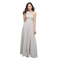 AW BRIDAL Chiffon One Shoulder Bridesmaid Dresses Long Plus Size Formal Dresses for Women Wedding Evening Gown