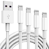 5 Pack Apple MFi Certified iPhone Charger Cable 3Ft, Lightning to USB Cord 3 Foot, 2.4A Fast Charging,Apple Phone Long Chargers for 13/12/11/11Pro/11Max/ X/XS/XR/XS Max/8/7/6, White (C36W6)