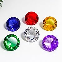 AEVVV Elegant Glass Diamond Set of 6, Multicolored Decorative Souvenir Diamonds, 1.6 in Diameter for Home & Office Decoration