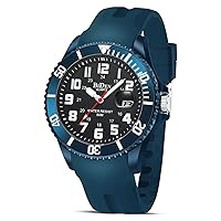 HANPOSH Men's Watch Watches Men's Analogue Quartz Watch 50 m Waterproof Wristwatches Men with Date Casual Designer Watch for Men Silicone Strap