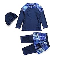 Girl Burkini Swimsuits Modest Muslim Islamic Long Sleeve Rash Guard Full Cover Hijab Top Skirted Swim Capris ​Swimwear