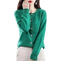 Solid Open Front Knitted Cardigan Cashmere Sweater for Women