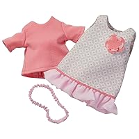 HABA Summer Dream 3 Piece Dress Set - Includes T-Shirt, Play Dress and Stretchy Headband - Fits 12-13.5