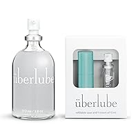Uberlube Home and Travel Bundle - Aqua Travel Lube Kit + 112ml Bottle Silicone Lube, Unscented, Flavorless, Works Underwater - 112ml + Aqua Kit