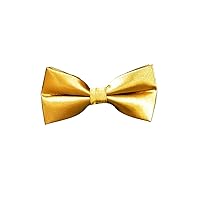 Mens Satin Formal Banded Solid Bow Tie