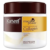 Karseell Collagen Hair Treatment Deep Repair Conditioning Argan Oil Collagen Hair Mask Essence for Dry Damaged Hair All Hair Types 16.90 oz 500ml