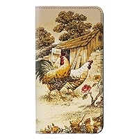 RW2181 French Country Chicken PU Leather Flip Case Cover for LG Q7