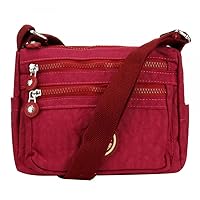 YYW Large Capacity Nylon Cross Body Bag Nude Handbags Waterproof Bag for Women Lightweight Casual Mini Bag for Hiking Shopping Travelling