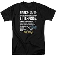 Star Trek Original Series 50th Anniversary Spoken Intro Text Adult T-Shirt Tee Black