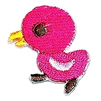 Kleenplus Mini Pink Duck Cartoon Patch Embroidered Duck Cute Iron On Badge Sew On Patch Clothes Embroidery Applique Sticker Fabric Sewing Decorative Repair