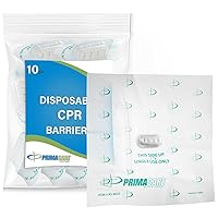 Primacare RS-8632-CS Pack of 10 First Responder CPR Barrier with One Way Valve, Face Shield with HEPA Filter for CPR Training, 2x2x1 inches