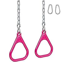 Swing Set Stuff Trapeze Rings and Chains with SSS Logo Sticker, Pink