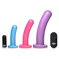 Strap U 28X Triple Pegger Beginner Dildo Set Vibrating Penetration with Remote Control for Women, Men, & Couples, Adjustable Silicone G-spot Anal Vagina Adult Toy Strapon Harness, Multi