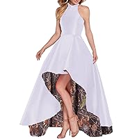 YINGJIABride 2024 High Low Outdoor Wedding Dresses Reception Prom Dress Camo