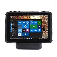 10.1 inch Windows 10 Pro Rugged Tablet, 4G LTE, GPS, Water Resistance, 700nit Sunlight Readable, 10000mAh Battery, 4GB RAM/128GB ROM, BT4.2, Dual Wi-Fi, with Charge Dock