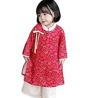 Vietnamese Traditional Baby Girl Ao Dai Set, Japanese Silk Material, 1 Set of Ao Dai And Pants