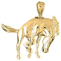 Silver Rodeo Horse Pendant | 14K Yellow Gold-plated 925 Silver Rodeo Horse Pendant