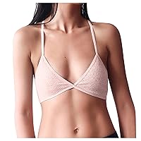 Wirefree Sports Bras for Women Criss-Cross Seamless Breathable Deep V Sleep Bra