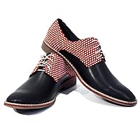 Modello Ragusa - Handmade Italian Mens Color Black Oxfords Dress Shoes - Cowhide Smooth Leather - Lace-Up