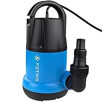 Sump Pump Submersible 1HP Clean/Dirty Water Pump, 3960 GPH Portable Utility Pump for Swimming Pool Garden Pond Basement with 25ft Long Power Cord