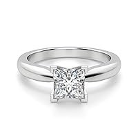 2.5 CT Princess Cut Colorless Moissanite Anniversary Rings for Women, Solitaire Handmade Moissanite Diamond Bridal Wedding Rings, Engagement Propose Gift Her