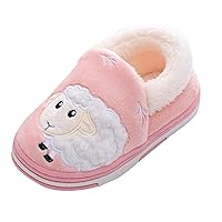 Boys Slip on Shoes Childrens Girl Cotton Slippers Cute Embroidery Lamb Cartoon Warm Indoor Tennis Shoes Size 12 Toddler