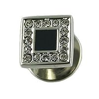 Square Crystal Dress Studs in Black Box