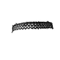 Accessoryo Black Crochet Style Tear Drop Lace Choker Gothic Necklace Collar Neckband for Girls and Women