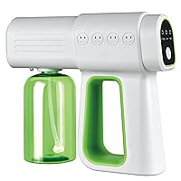 Portable Disinfectant Fogger Gun, Handheld Rechargeable Nano Sprayer Electric Sanitizer Spray Gun, for Outdoor Indoor Home Office, School or Garden,Green