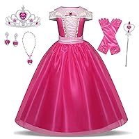 Little Girls Elegant Pink Princess Dress up Clothes Halloween Birthday Party Costumes Kids Girls Dresses