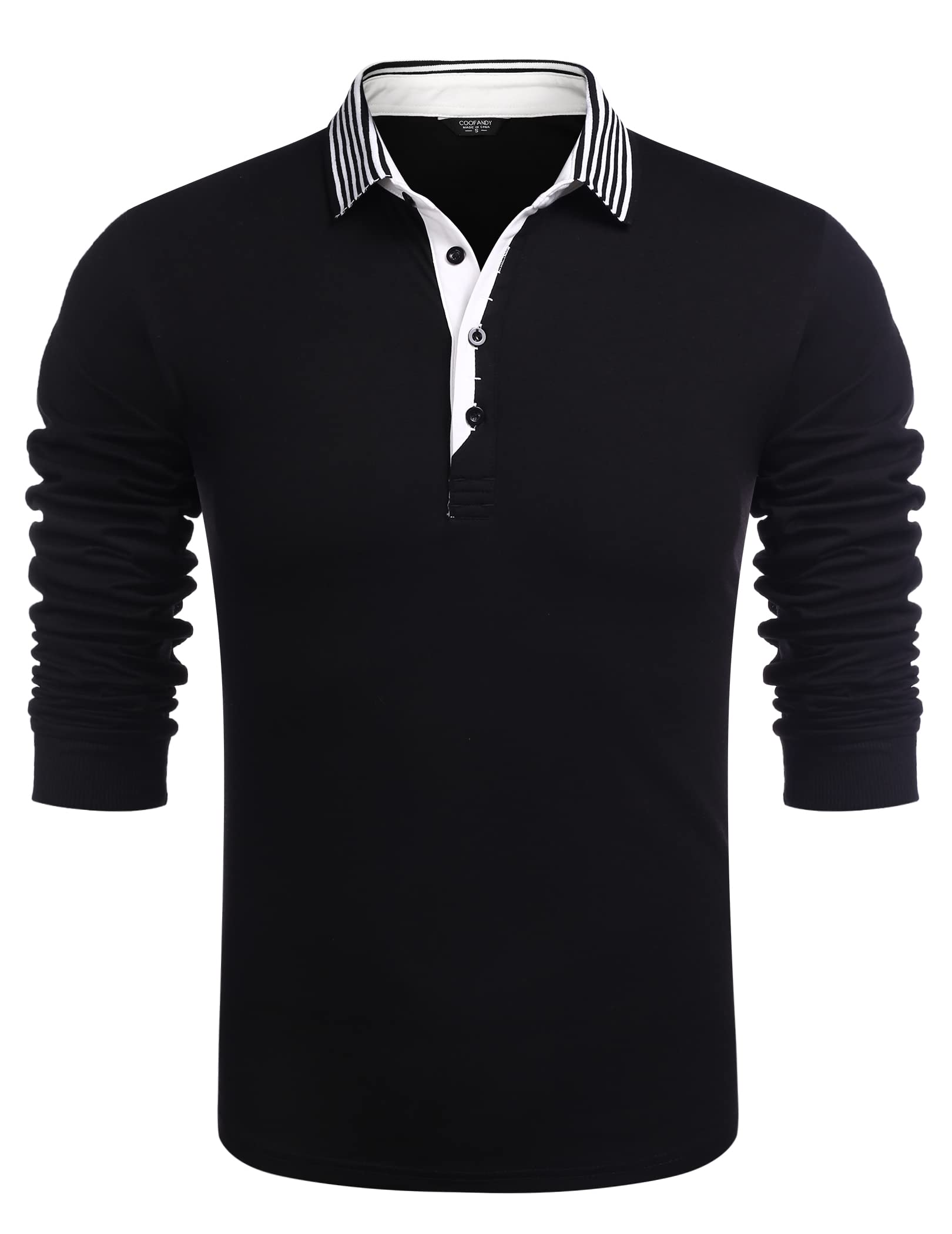 Mua COOFANDY Men's Long Sleeve Polo Shirt Striped Collar Casual Slim Fit Cotton  Polo T Shirts trên Amazon Mỹ chính hãng 2023 Giaonhan247