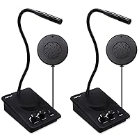 Daytech Window Speaker System 2 Way Intercom Communication Microphone Intercom Anti-Interference for Bank Restaurant Business Government Office Hospital with Volume Control 2 Pack