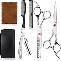 Sleek Black Hair Cutting Scissors for Professional Stylists - Expertly Crafted, Multi-Purpose Hairdressing Tool for Precision Cuts, Barber and Hairstylist Essential, Complete Tool Kit Set