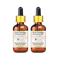Pure Caraway Essential Oil (Carum carvi) with Glass Dropper Steam Distilled (Pack of Two) 100ml X 2 (6.76 oz)