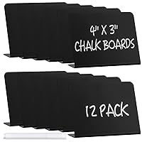 12 Pack Mini Chalkboard Signs, ALOTCHE Tabletop Chalkboard Sign L-Shaped Rustic Buffet Labels Table Signs