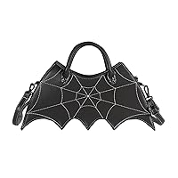 Womens Black Bat Wing Tote Purse Shoulder Bags Holloween Bat Spider Web Crossbody Bags For Girls