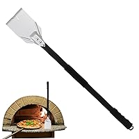 Charcoal Rake Detachable Pizza Oven Brush with Long Handle Heat-Resistant Pizza Oven Accessories with Hook for Baking BBQ Pinic Camping 31.89 Inch.